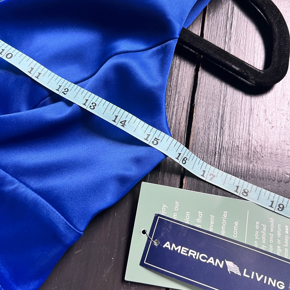 American Living Blue Ruched Bodycon Midi Dress - Picture 7 of 8